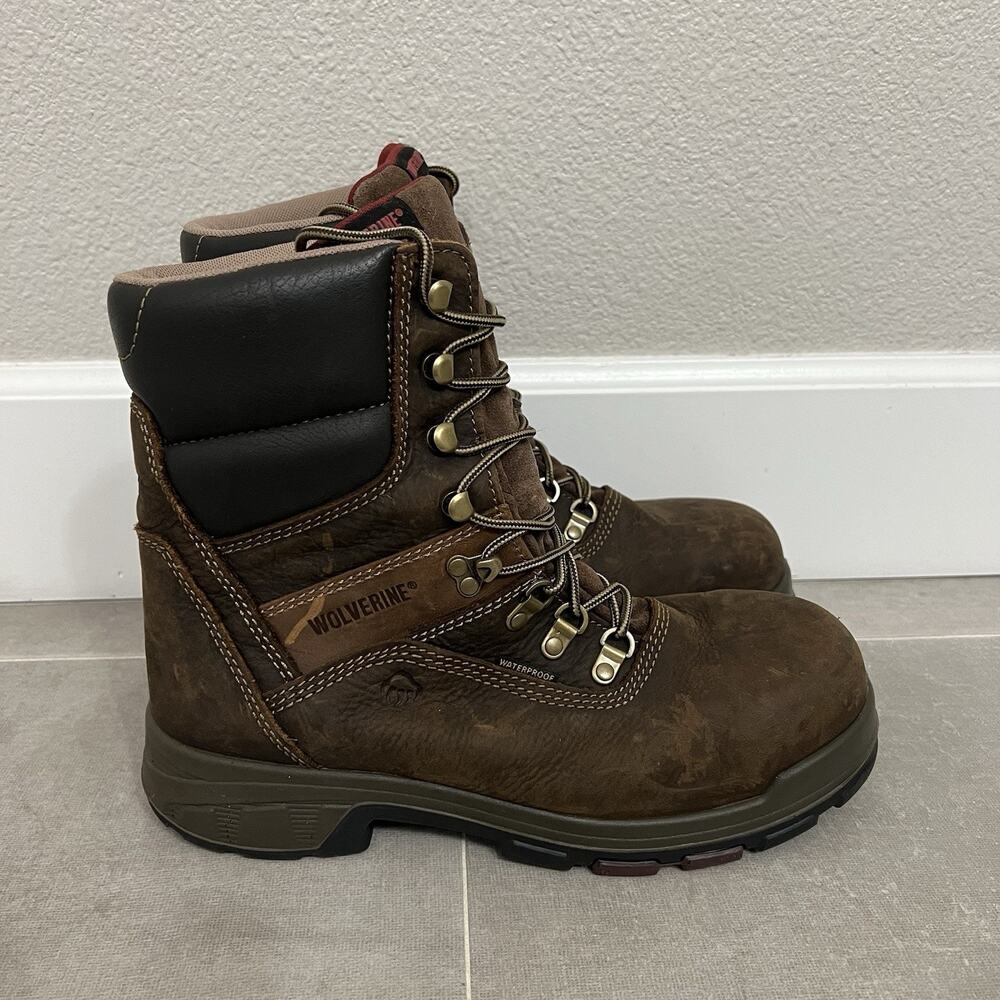 Wolverine Cabor Epx Mens Size 9.5 Brown Composite Toe Boots Shoes Waterproof